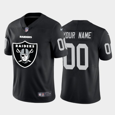 Las Vegas Raiders Custom Black Men's Nike Big Team Logo Vapor Limited NFL Jersey